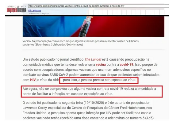 Passando a Limpo: Vacina contra a Covid-19 não provoca Aids, ao contrário do que sugeriu Bolsonaro em live; entenda