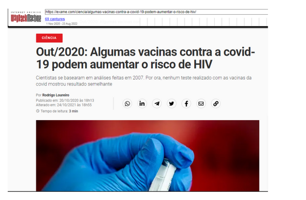 Passando a Limpo: Vacina contra a Covid-19 não provoca Aids, ao contrário do que sugeriu Bolsonaro em live; entenda