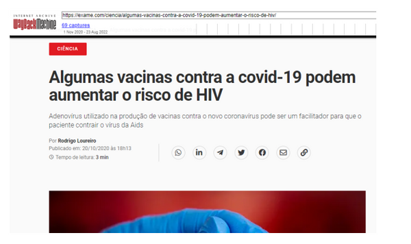 Passando a Limpo: Vacina contra a Covid-19 não provoca Aids, ao contrário do que sugeriu Bolsonaro em live; entenda