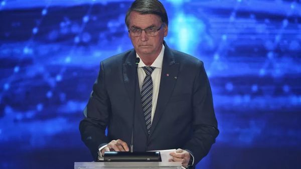 Presidente Jair Bolsonaro (PL) durante debate presidencial UOL, Band, Folha de S.Paulo e TV Cultura