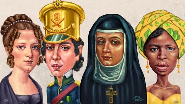 Maria Leopoldina, Maria Quitéria, Joanna Angélica e Maria Felipa: quatro mulheres que estiveram envolvidas na luta pela Independência do Brasil