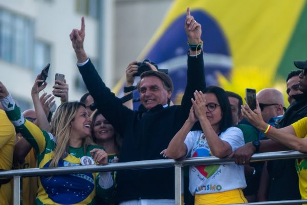 Bolsonaro em ato em Copacabana