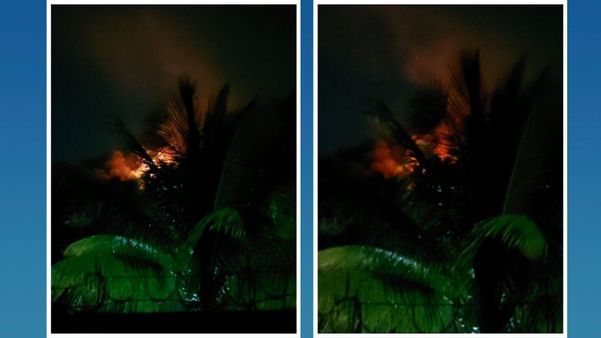 Fogo foi registrado durante a tarde e noite desta sexta-feira (9), em Jaburuna, Vila Velha