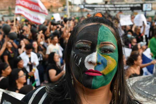 Novo protesto contra a suspensão do piso salarial da enfermagem em Vitória, na tarde desta sexta-feira (09). por Fernando Madeira | A Gazeta