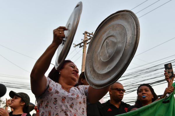 Novo protesto contra a suspensão do piso salarial da enfermagem em Vitória, na tarde desta sexta-feira (09). por Fernando Madeira | A Gazeta