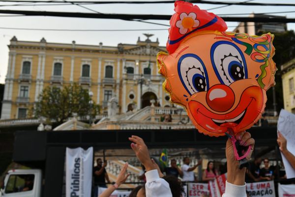 Novo protesto contra a suspensão do piso salarial da enfermagem em Vitória, na tarde desta sexta-feira (09). por Fernando Madeira | A Gazeta