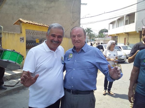 Guerino Zanon e Eymael em agenda de campanha em Cariacica