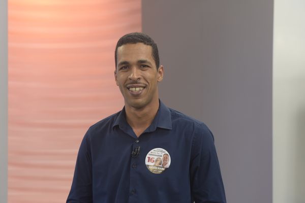Capitão Souza (PSTU), candidato ao governo do Espírito Santo, durante entrevista para o ES 1 da TV Gazeta