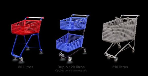 Carrinho com cesta plástico