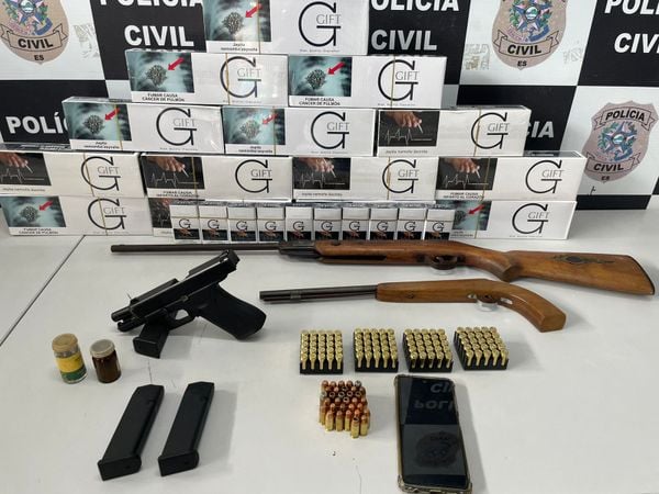 Material apreendido com comerciante que atirou para o alto no bairro Eldorado, na Serra