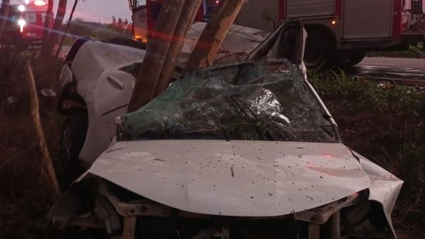 Tia e sobrinho morrem em acidente após carro bater em árvore em Aracruz