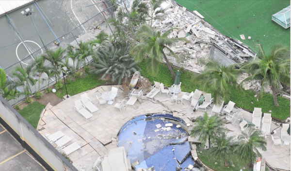 Desabamento área lazer Residencial Gran Parc ocorrida em 19 de julho de 2016  por Divulgação/leitor