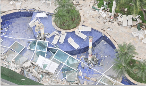 Desabamento área lazer Residencial Gran Parc ocorrida em 19 de julho de 2016 
