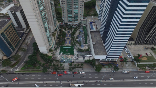 Desabamento área lazer Residencial Gran Parc ocorrida em 19 de julho de 2016  por Divulgação/leitor