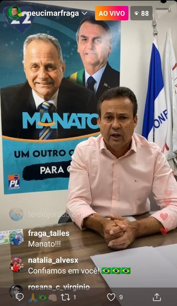 Neucimar Fraga declara apoio a Manato na eleição para o governo do Espírito Santo