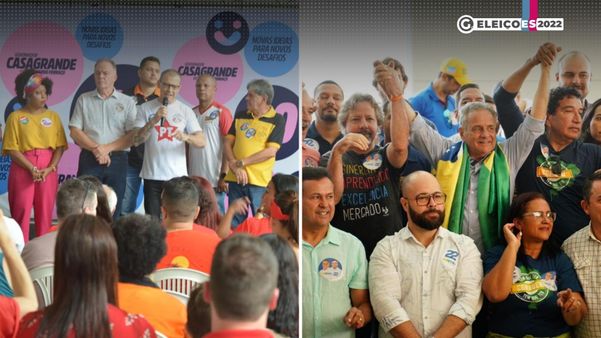 Casagrande e Manato reuniram apoiadores neste sábado (8) em eventos de campanha pelo governo do Estado