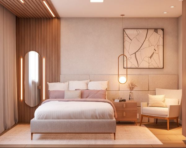 Nos quartos, o mobiliário deve ser pensado para o espaço por Projeto de Bruna Perim