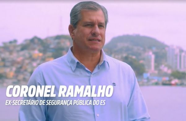Coronel Ramalho na propaganda eleitoral de Renato Casagrande