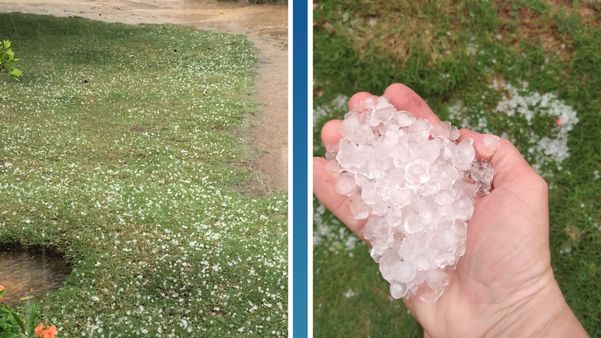 Chuva de granizo causa estragos no interior de Águia Branca