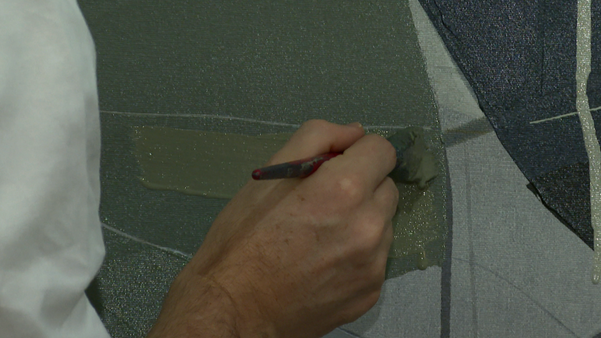 Moacyr Travaglia pinta quadros abstratos  por Carlos Barros