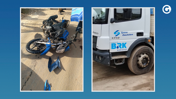 Acidente entre caminhão e moto deixa uma pessoa ferida em Cachoeiro