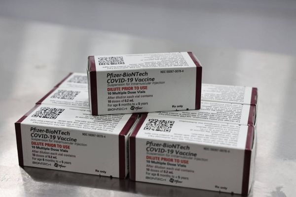 Primeiro lote da vacina da Pfizer para crianças entre 6 meses e 4 anos, 11 meses e 29 dias chegou nesta quinta (27) ao aeroporto de Viracopos, em Campinas