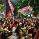 Comemorações dos apoiadores de Lula (PT) no bar Pimenta Carioca.