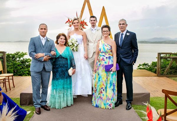 Carlos Elias Rocha  e Sandra Dorsch Rocha (pais da Noiva), Lívia Dorsch Rocha e André Chieppe, Eulalia e Décio Chieppe