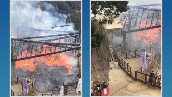 Estrutura interna do beach club ficou danificada por causa do incêndio