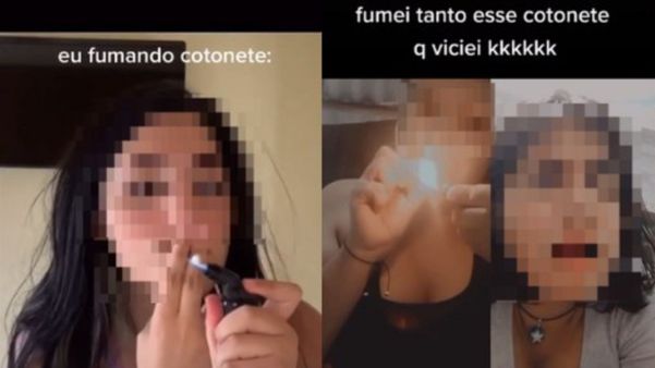 Moda no TikTok: fumar cotonete faz mal à saúde