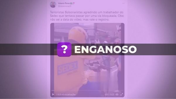 Postagem com vídeo antigo associa briga em Vitória com bloqueio bolsonarista