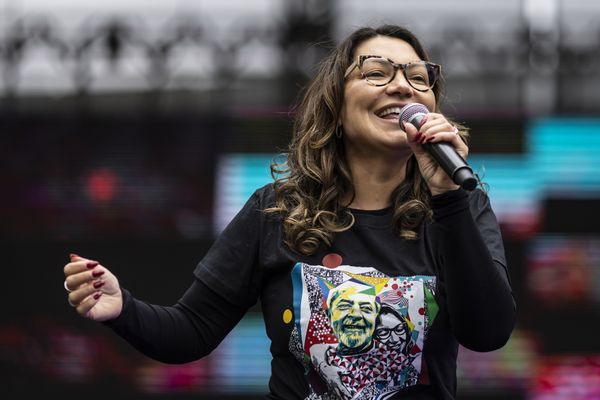 Rosângela da Silva, a Janja, durante campanha do candidato à presidência da República, Lula