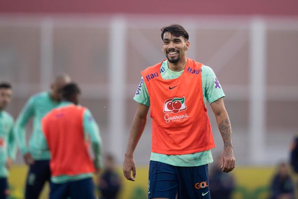 Lucas Paquetá durante treino da Seleção Brasileira