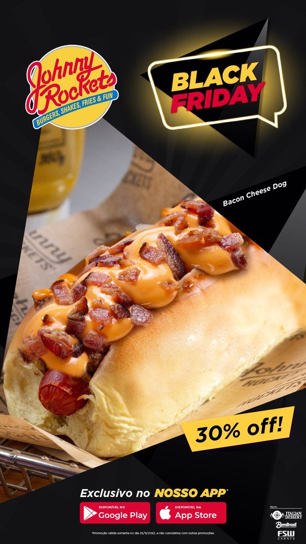 Oferta Black Friday da Johnny Rockets por Shopping Vitória/Divulgação