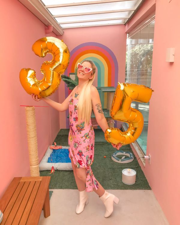 Natália conta que a área virou a parte preferida da casa por Natália Telha