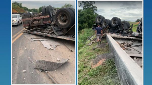 Acidente com caminhão na BR 101 em Anchieta