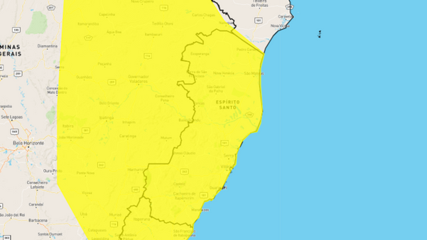 ES tem alerta de chuva intensa na estreia do Brasil na Copa