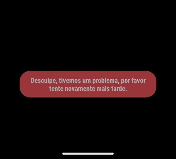 Mensagem de erro aplicativo Banestes
