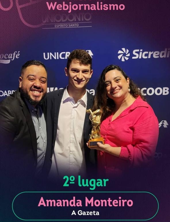 O 2º lugar da categoria webjornalismo ficou com Amanda Monteiro e Alberto Borém por Divulgação/OCB-ES