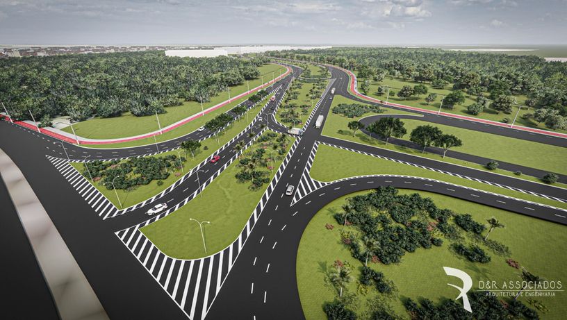 Perspectiva de projeto de novo acesso ao bairro Taquara, na Serra