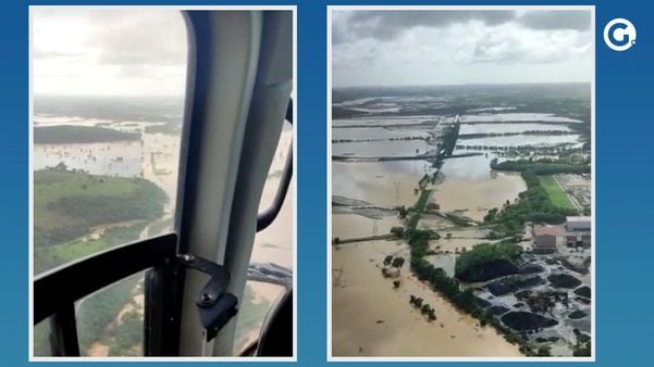 Visão do helicóptero mostra como estava a região no momento do resgate