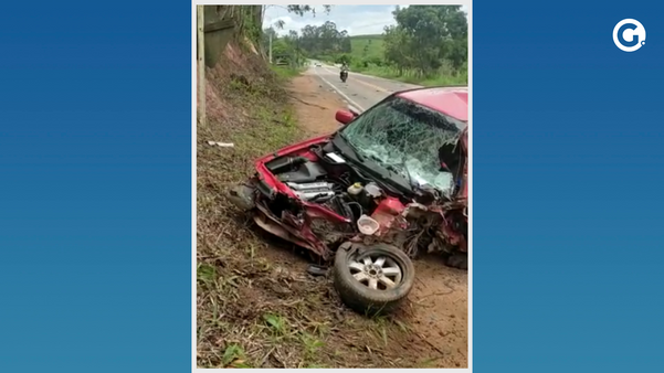 Carro colide contra barranco e motorista fica ferido em Itapemirim
