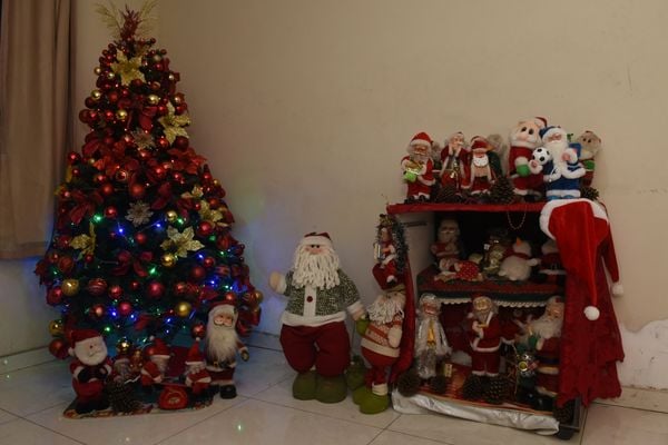 A professora aposenatada Andréa Lima adora decoração de Natal por Carlos Alberto Silva