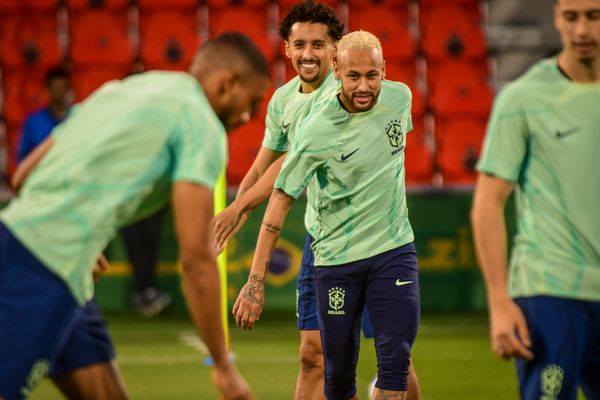 Copa do Mundo. Treino da Seleção Brasileira no estádio Grand Hamad em Doha, no Catar. por Vitor Jubini