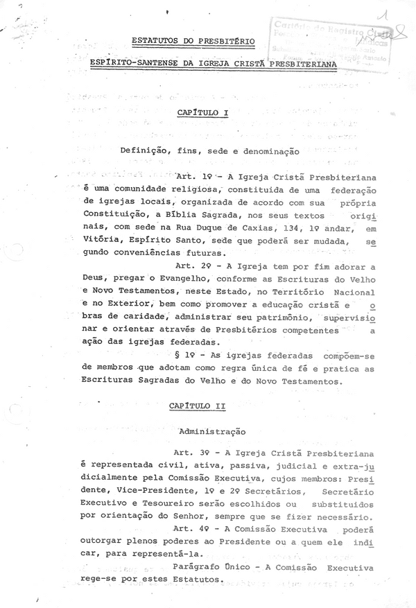O Primeiro Estatuto foi criado em outubro de 1967 por Maranata/Divulgação