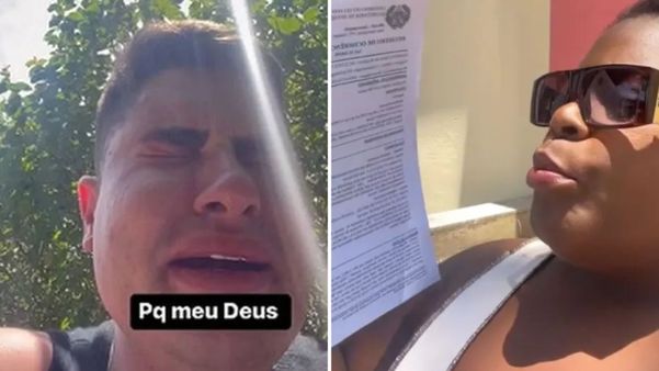 Lucas Souza chora após a ex, Jojo Todynho, abrir um BO e pedir medida protetiva contra ele