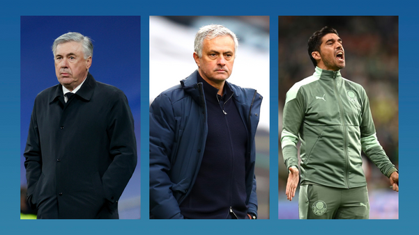 Carlo Ancelotti, José Mourinho e Abel Ferreira, técnicos cotados para assumir a Seleção Brasileira