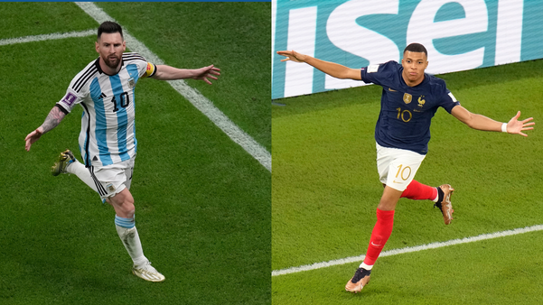Messi, da Argentina, e Mbappé, da França, vão se enfrentar na final da Copa do Mundo do Catar