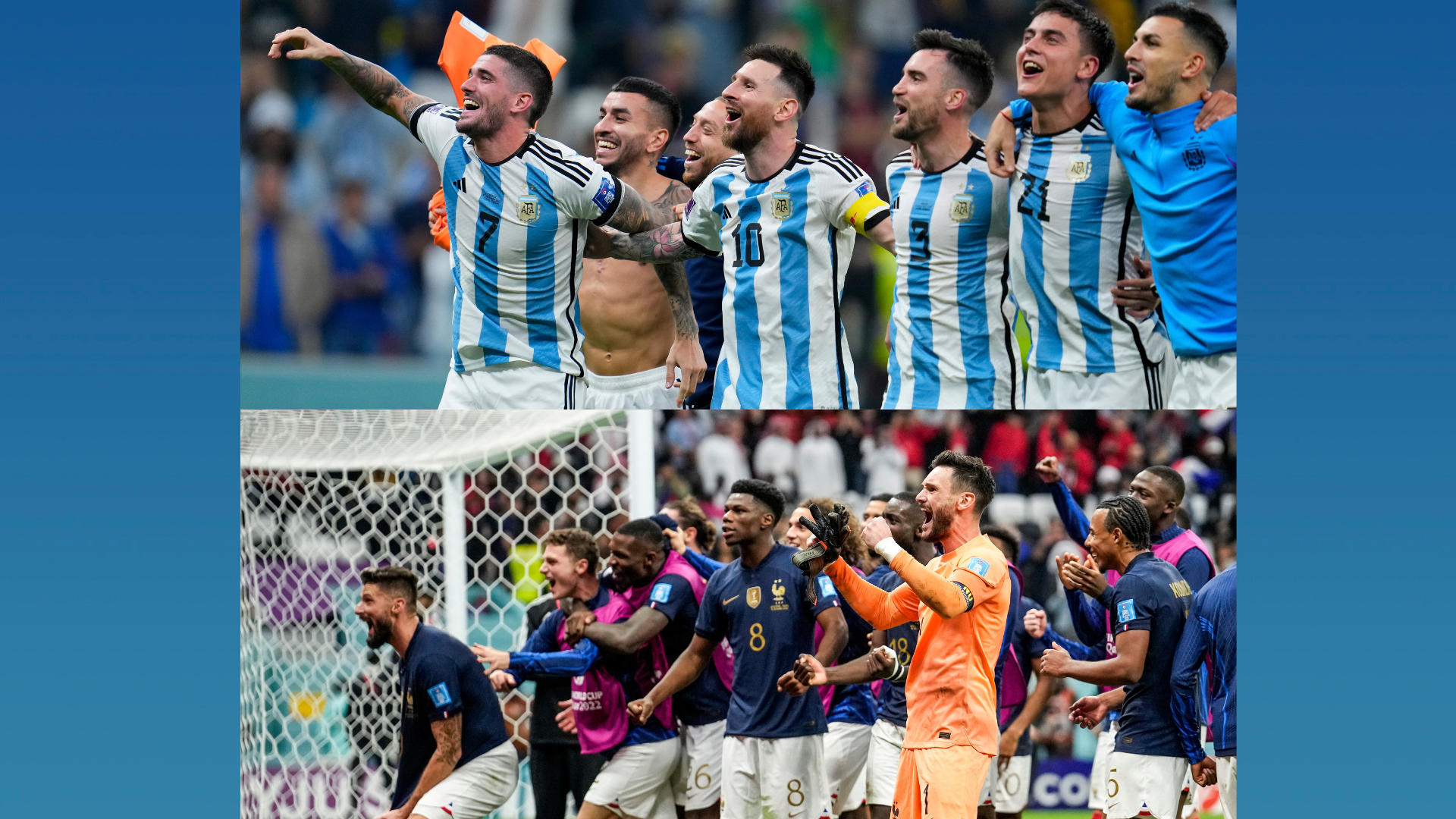 Números de Argentina e França na Copa do Mundo