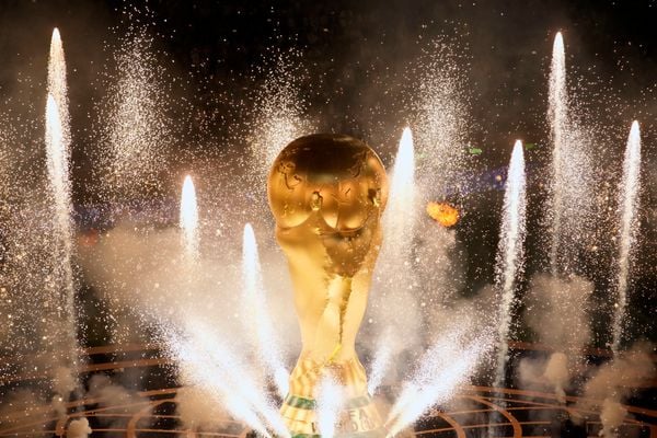 Queima de fogos antes da partida  entre Argentina e França, pela final da Copa do   Mundo do Catar 2022